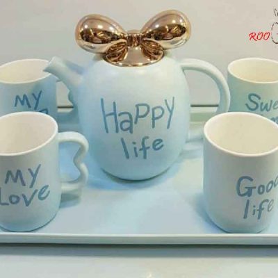 سرویس قوری فنجان سینی دار پاپیون
